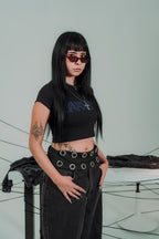 Baby tee Negra ENREDO